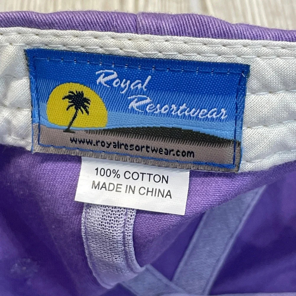 Royal Resortwear Cape May New Jersey Purple Baseball Cap Hat Flip Flops Cotton